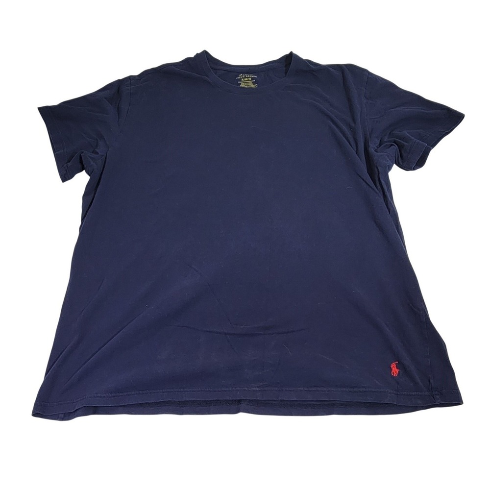 Polo Ralph Lauren Mens XL Navy Blue Short Sleeve Crew Neck Red Pony T-Shirt